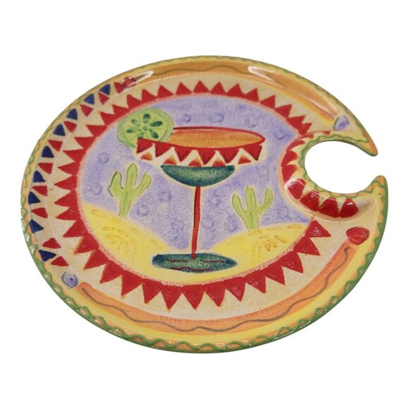 FIESTA Farida Zaman Ambiance Collection Ceramic 8" Handpainted Snack Plate - Picture 2 of 4